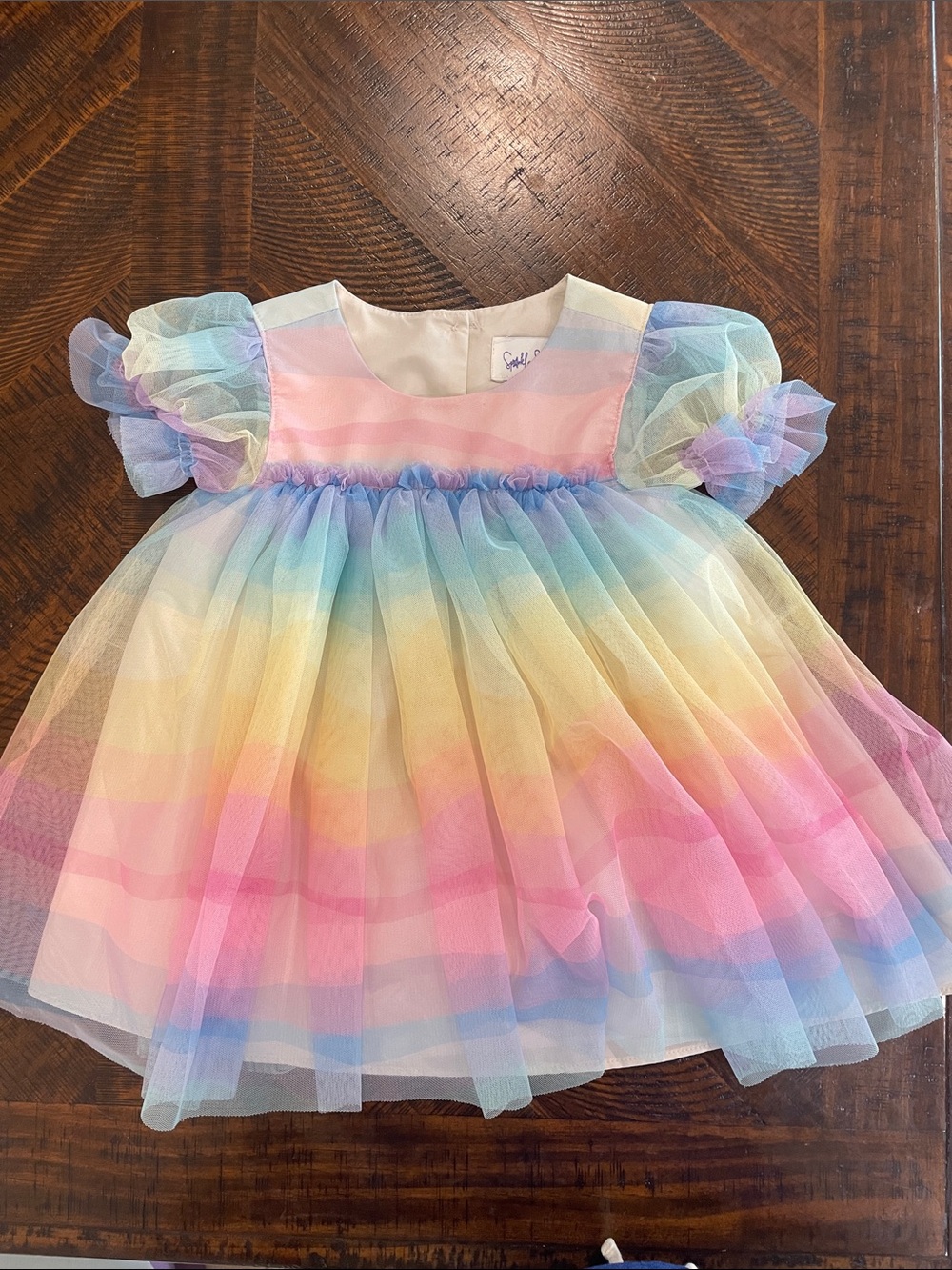 Rainbow Tulle Party Dress for Kids
